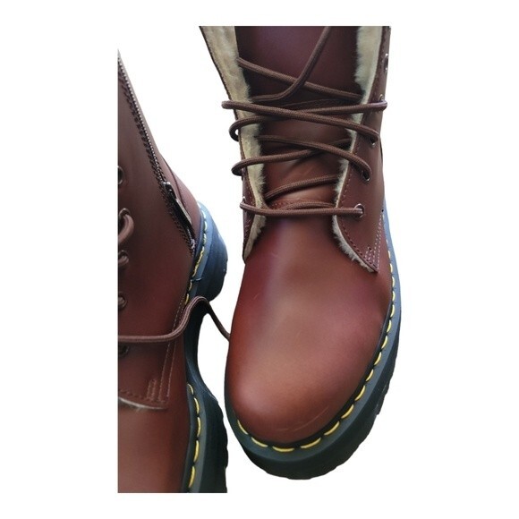 Dr. Martens Men Jadon Platform Boots Leather Brown Faux-Fur Lined Size 11 NWT main image 4
